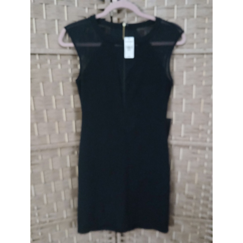 NWT Express Little Black Dress Mesh Cutouts Sz XS Bodycon
